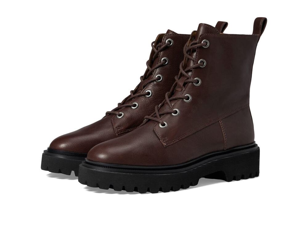 Madewell Rayna Lace-Up Leather Boots Women’s Size 8.5 M Dark Cabernet Brown